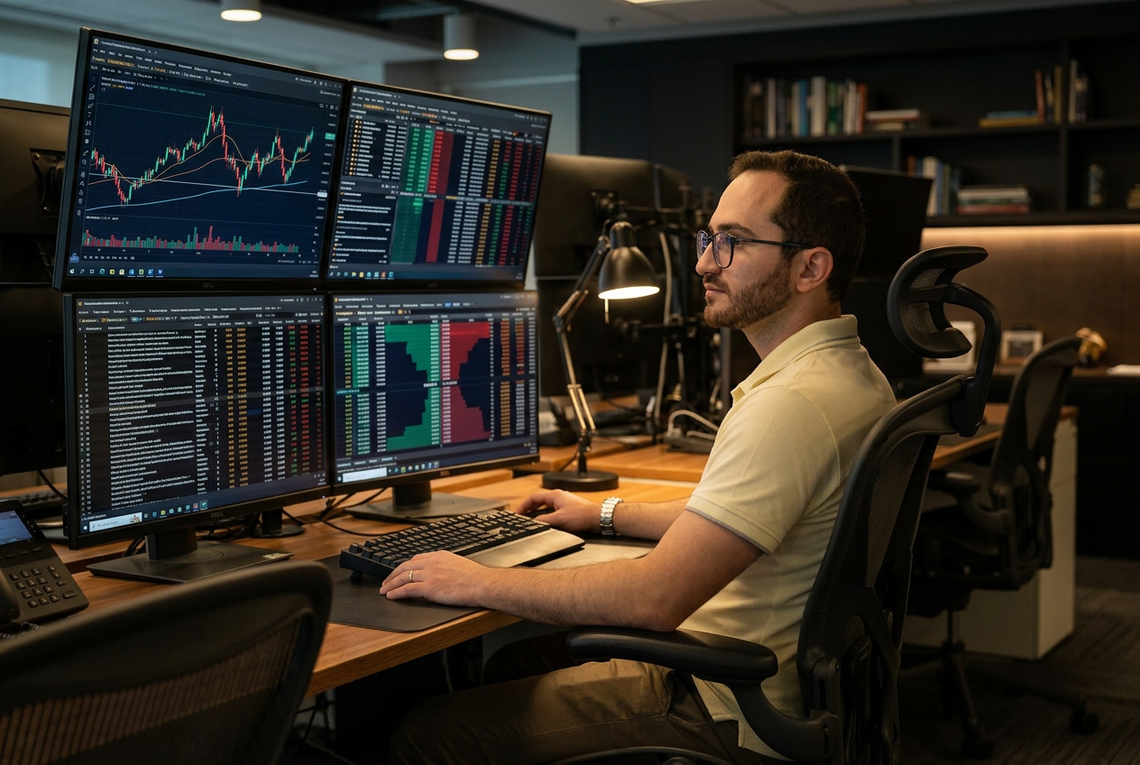 Operação diária no trading desk